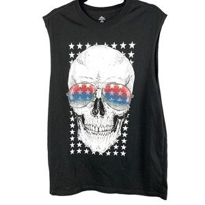 Men's Skull Patriotic Sleeveless Muscle Shirt